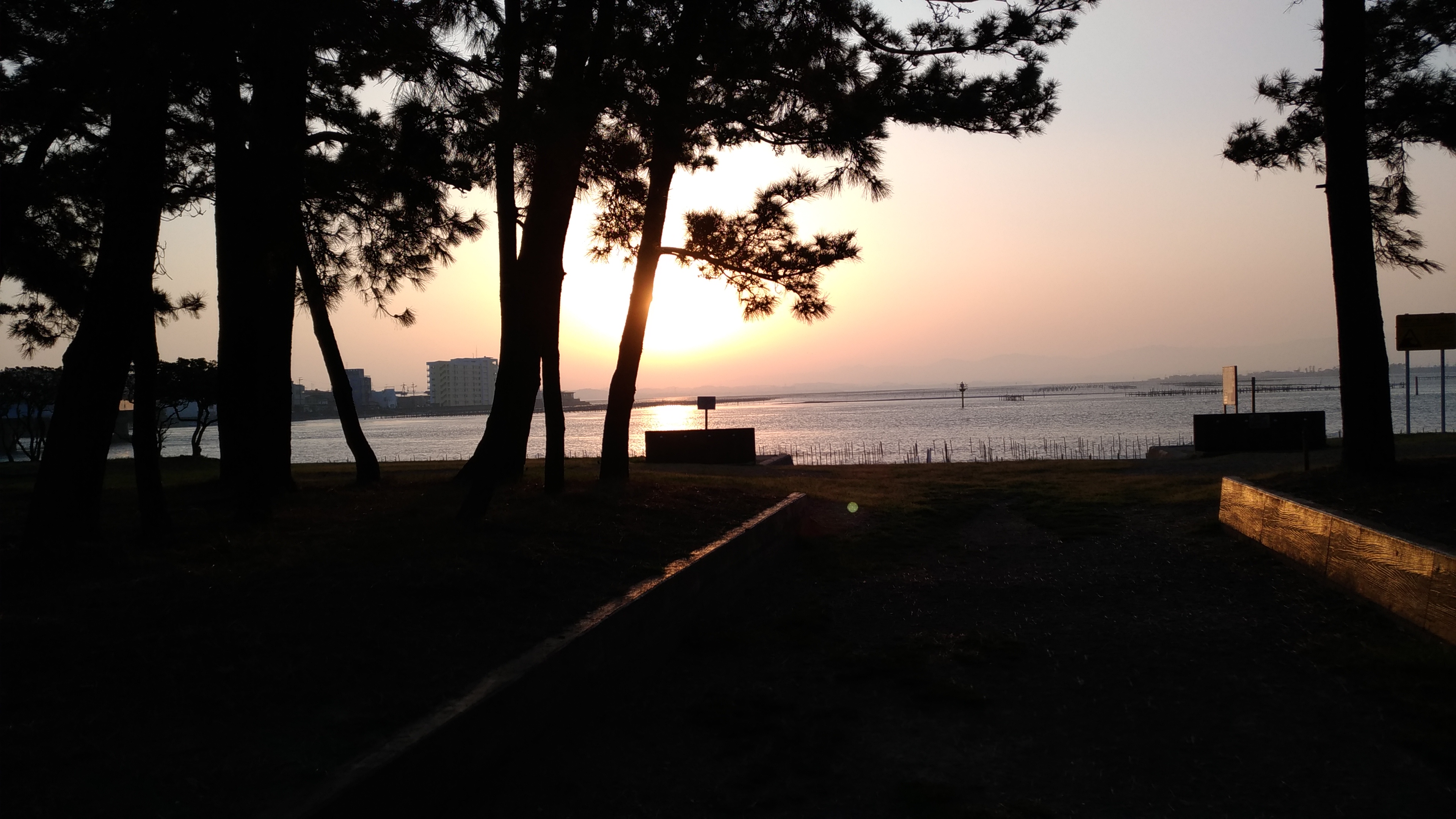 浜名湖の夕陽